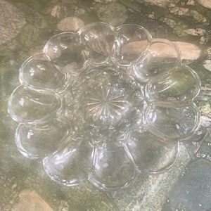 Vintage glass egg dish